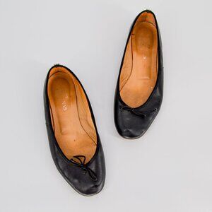Josefina Bow Leather Ballet Flats Black No. 1 Collection Ballerina Women's 37